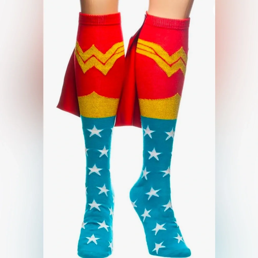 DC Comics Wonder Woman knee high socks NWT - Picture 2 of 6